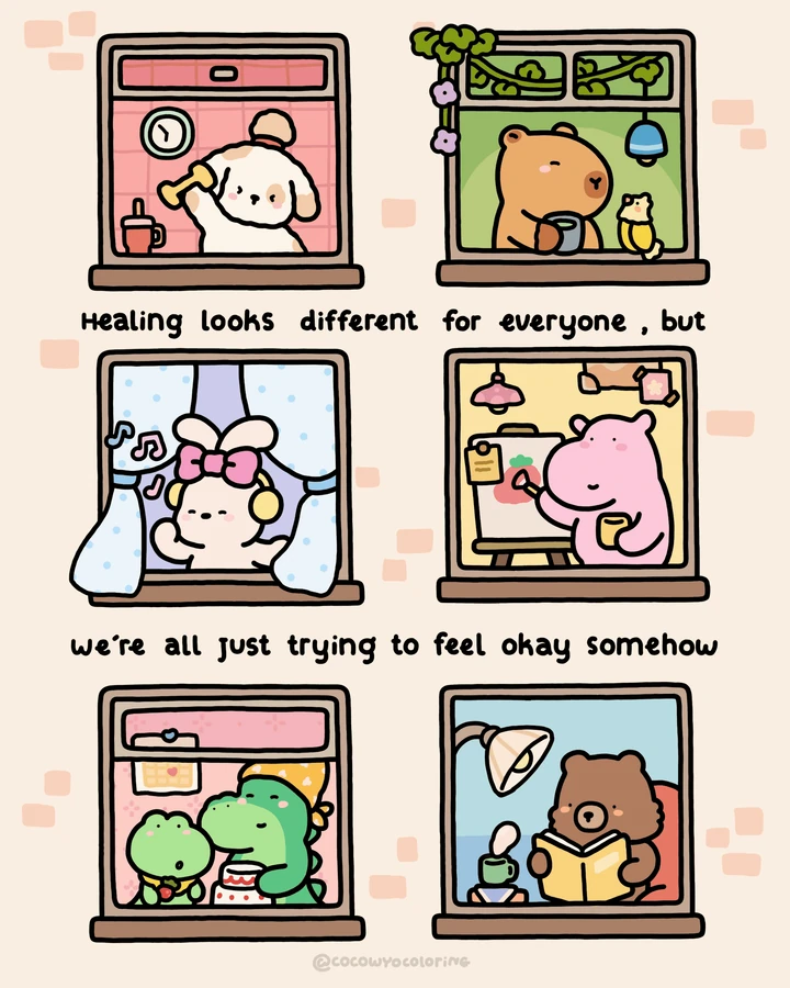 A cozy illustrated freebie about healing looking different